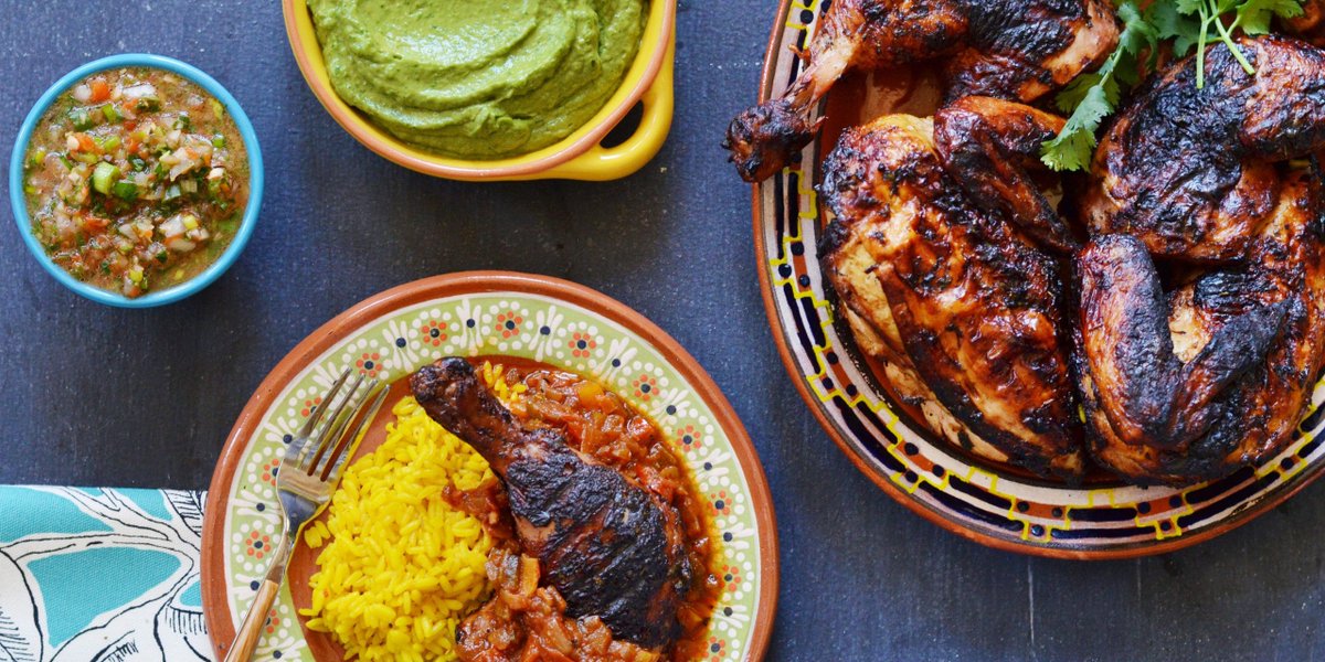 This killer grilled chicken recipe is inspired by a trip to Cuba. Be sure to serve with fresh salsa, guacamole and plenty of rice. If you need a quick, well-seasoned rub for your proteins, I recommend my Badia Grill Magic Spices. Available on my website! bit.ly/3UqkzGu