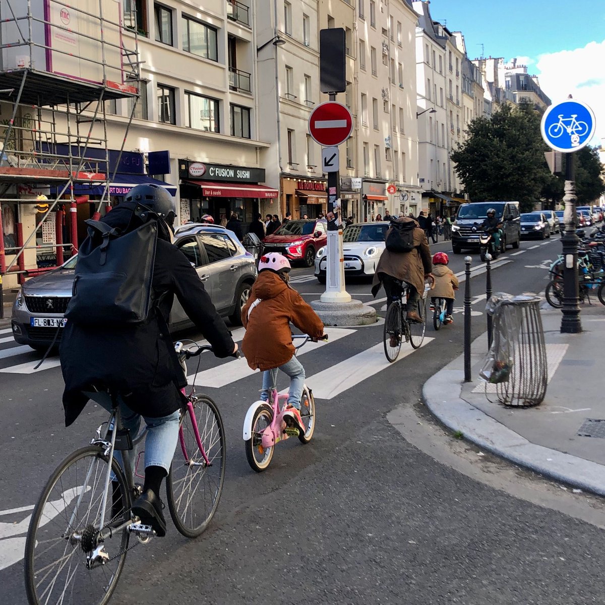 This is the goal folks. Make your community safe enough so that anyone, of any age, ability and experience level can safely, and comfortably, choose to get around by bike. 📍 Paris 🇫🇷 📷 @EmmanuelSPV