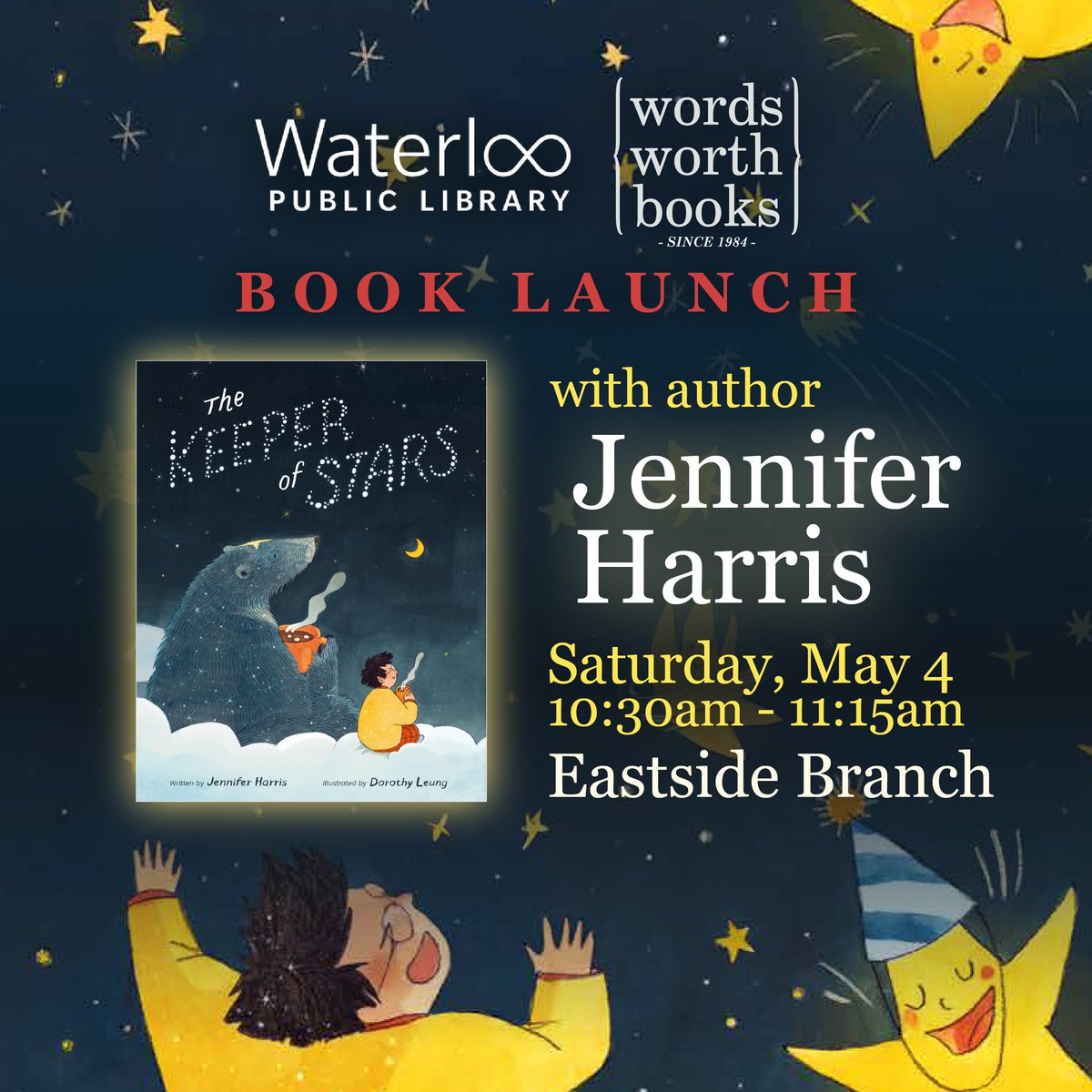 I hear May the fourth has some star connection--maybe it's my Waterloo book launch for THE KEEPER OF STARS? Seriously, what does one wear for a book launch on Star Wars day? <a href="/owlkids/">Owlkids Publishing</a>