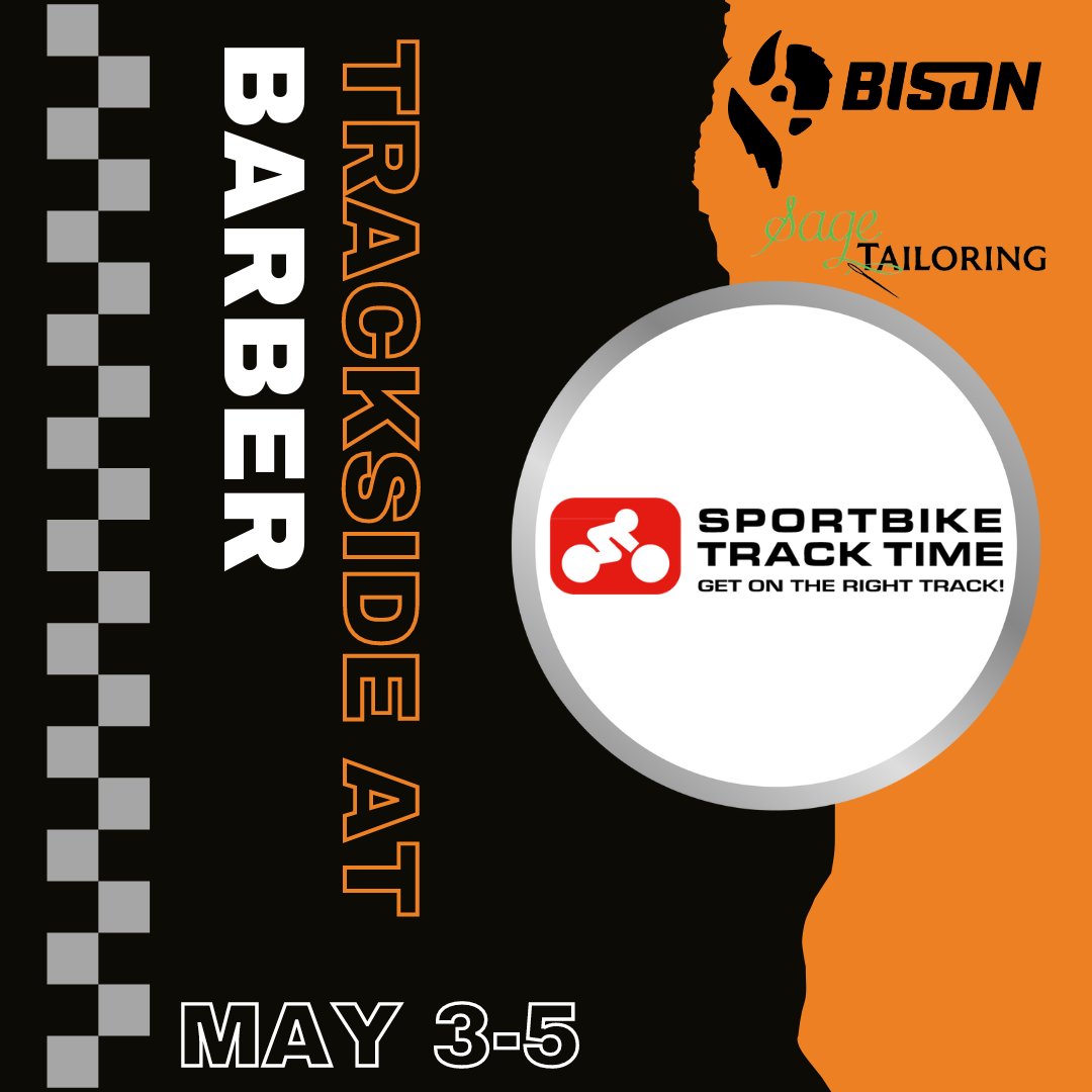 Catch our repair & alterations partners, Sage Tailoring, at Barber this weekend for Sportbike Track Time! They'll be taking measurements for custom Bison gear and selling some trackside as well! l8r.it/lLlC #jointheherd⁠