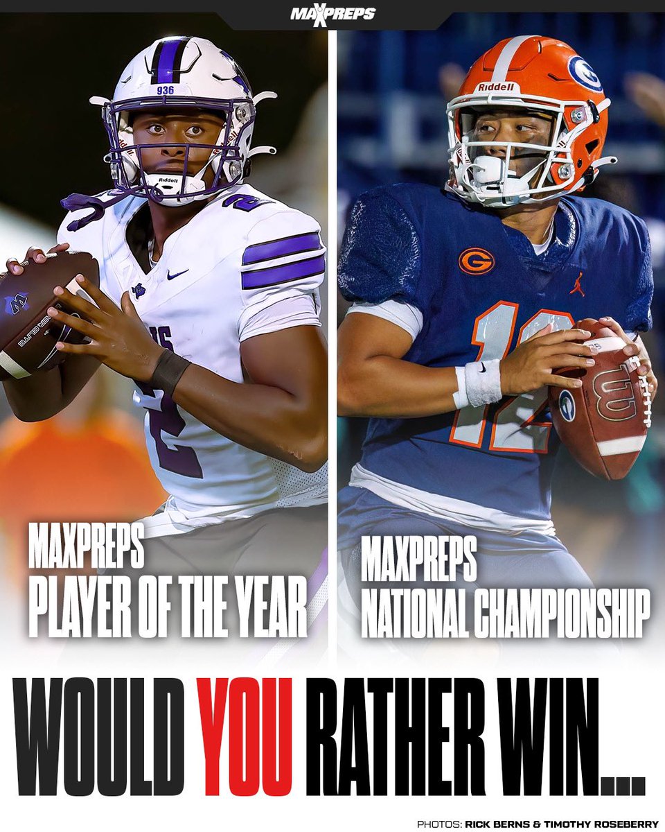 If you could only pick one what would it be? 🏆🏈 #maxpreps #awards #poy #nationalchamp #highschoolsports