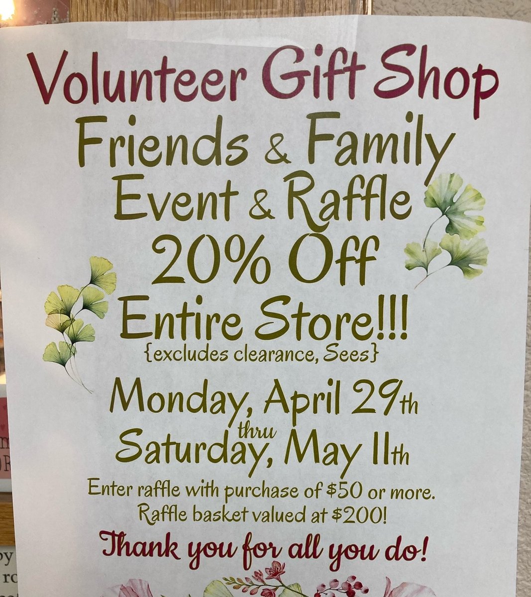 🎉Join us at the Mad River Community Hospital Volunteer Gift Shop for an exciting event and raffle! 🎁 Shop for unique gifts while supporting a great cause. 
#GiveBack #ShopForACause #VolunteerGiftShop