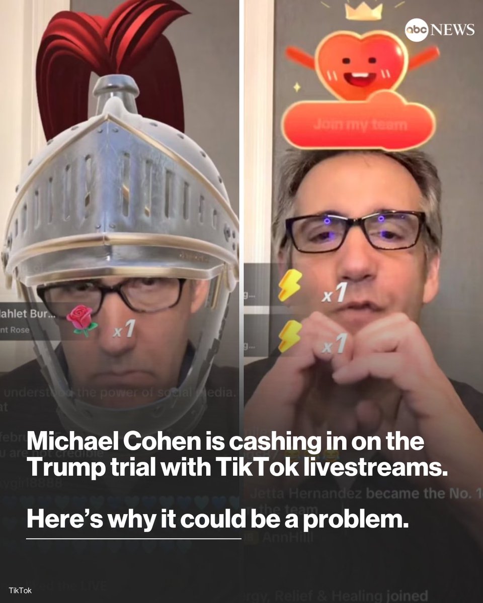 As he awaits his turn to take the witness stand in former Pres. Trump's criminal hush money trial, Michael Cohen has apparently already discussed Trump, the trial, and key testimony in nightly livestreams on TikTok. trib.al/XPFHaoc