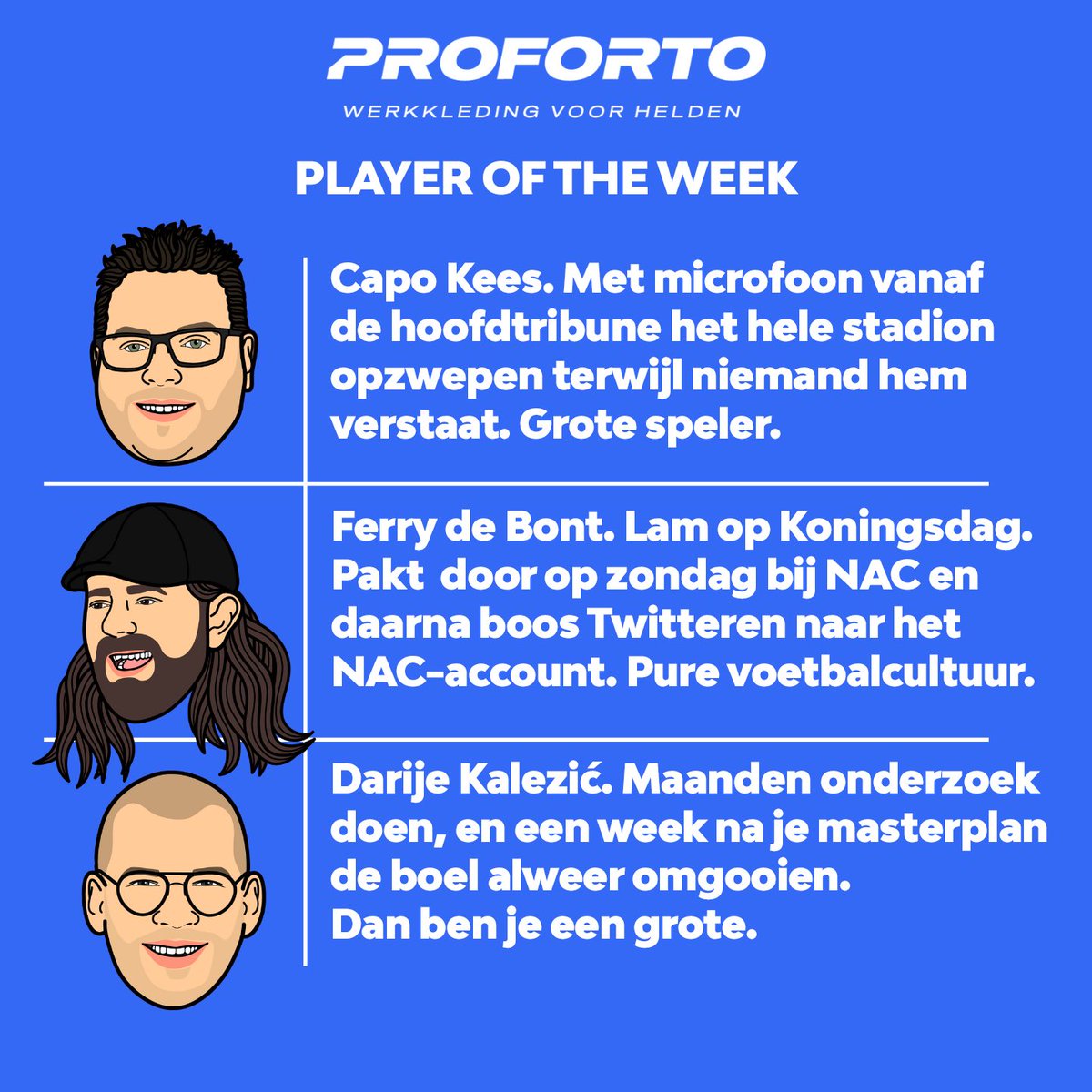 🏆 De strijd om promotie is heet, maar deze strijd is nog heter 🔥 Dit zijn de nominaties voor de @Proforto Player of the Week-award! 🌟