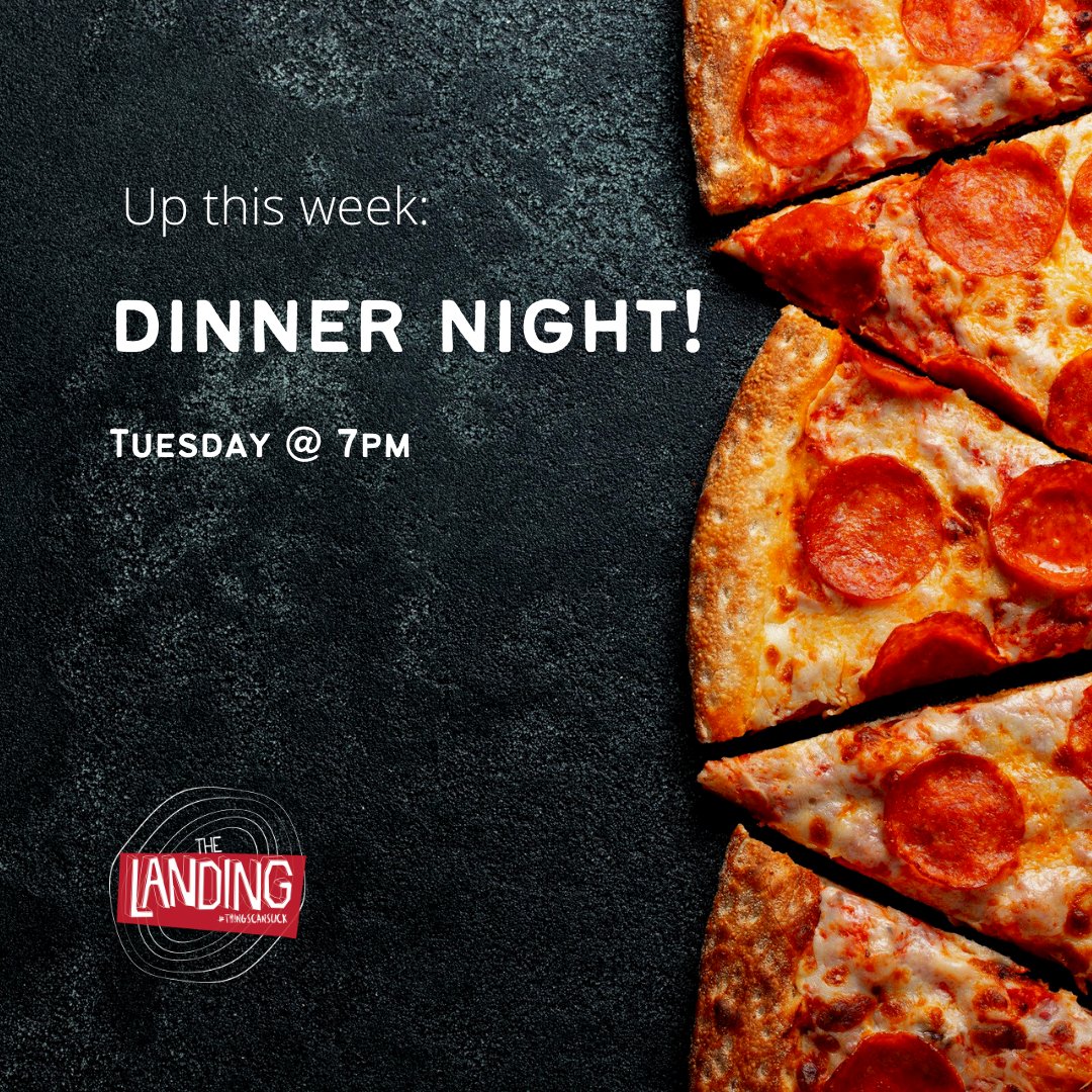 thingscansuck's tweet image. It's the last Tuesday of the month and you know what that means...it's PIZZA NIGHT!!! We will start the night out with dinner and then will continue our lesson on GRACE.  
Come hungry, bring a friend.
Tuesdays at 7pm
#thingscansuck #teensissues #newfriendships #thereishope