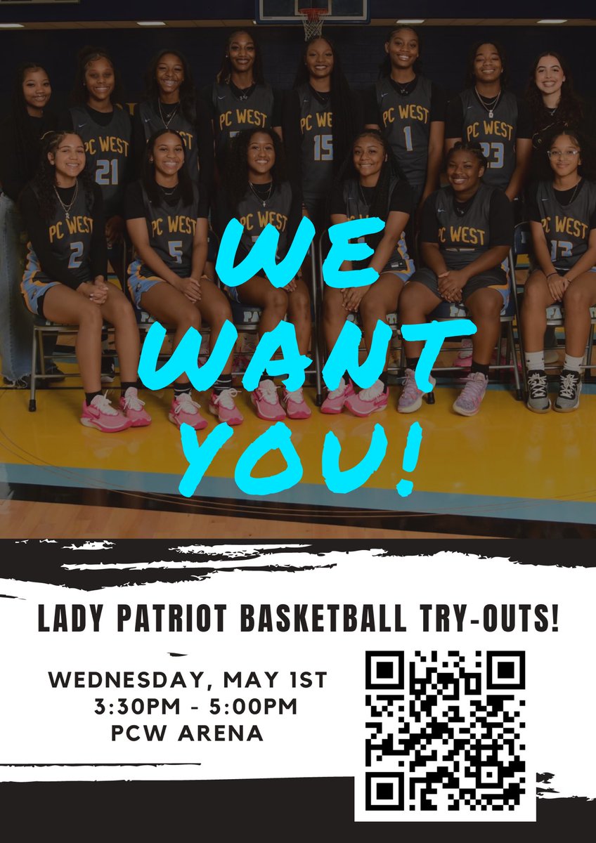 ❗️Mark your calendars for THIS Wednesday❗️ Lady Patriot Basketball Try-outs!