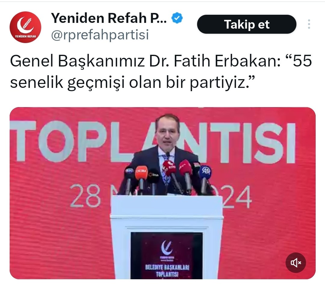 #SONDAKİKA Günün Fıkrası.. '55 senelik partiyiz' Diyen Şahıs, 45 yasında :) Fıkra Bu Kadar.. #FatihErbakan