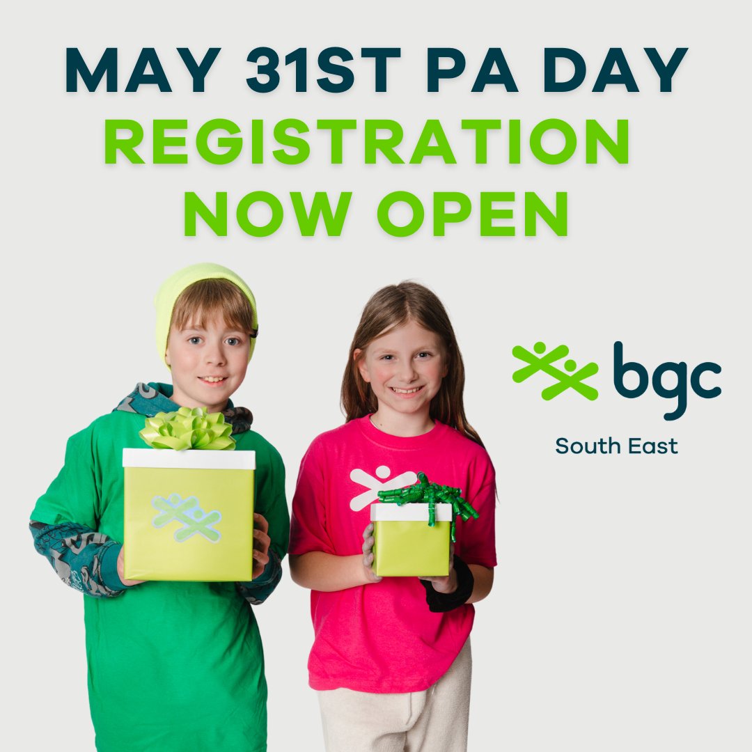 Registration for the May 31st PA Day Camp is NOW OPEN! Locations: West End Community Centre (1300 Bath Road) Amherstview Community Hall (177 Upper Park Road) View all details on RecDesk here: ➡️ bgcka.recdesk.com/Community/Prog…