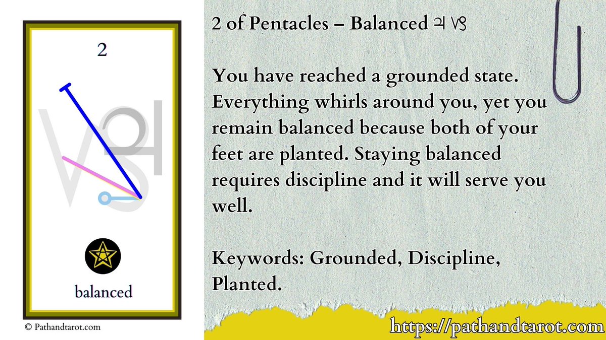 You have reached a grounded state. Everything whirls around you, yet you remain balanced because both of your feet are planted. Staying balanced requires discipline and it will serve you well. #cartomancy #dailytarot #tarotreader #tarotcards #pathandtarot #pathandtarotdeck