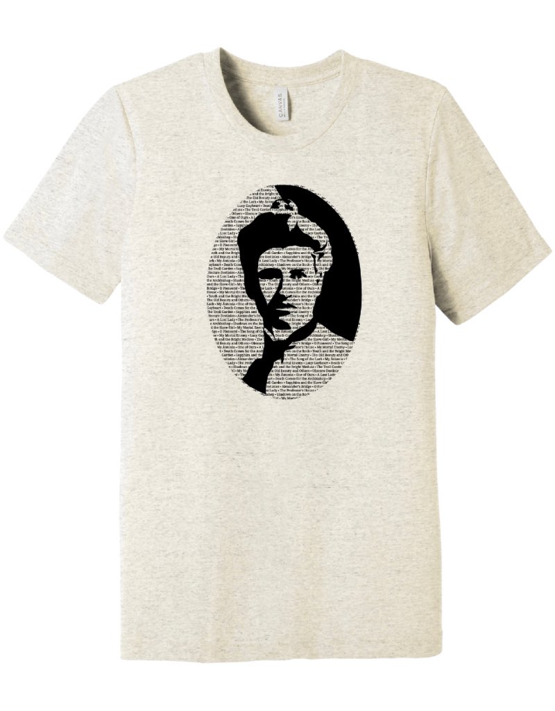It’s Day 3 of our Spring Fling online sale featuring our new “Willa Cather Portrait & Novel Titles T-Shirt” from our growing line of apparel! Available in 7 sizes in 'Oatmeal.'— SHOP here: shop.willacather.org/apparel/ • Save 15% with code “SPRING15” through Mother’s Day, May 12.