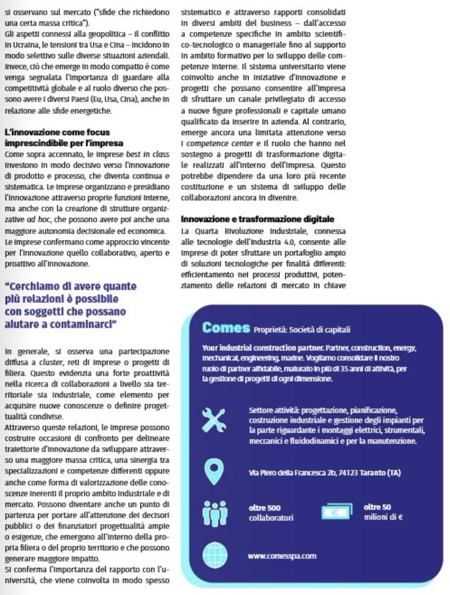 La contaminazione dell’innovazione in tutto il Sistema.

Un network generativo di valore e che diffonde valori nell’intera Società.

Le imprese sono il motore di un’economia che porta sviluppo e crescita.

Il futuro della #Meccatronica in Italia.

⬇️

tinyurl.com/yc7jkxsv