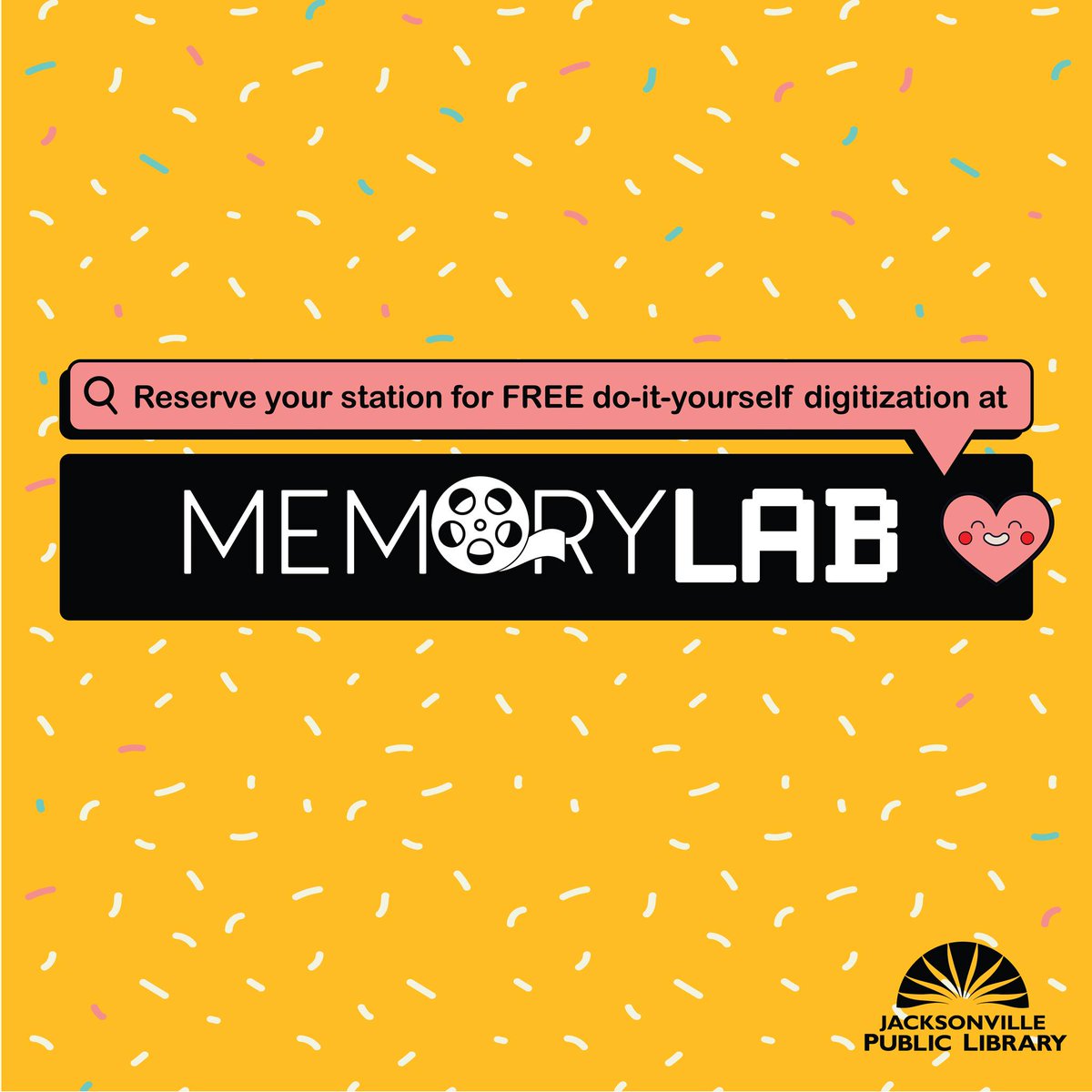 Is that box of home movies on VHS, or those shelves of photo albums taking up too much space? Or do you want to preserve them forever? Come to the @jaxlibrary Main Branch this Wednesday, May 1st from 6-8pm for a Memory Lab Open House. Learn More here: jaxpubliclibrary.org/services/memor…