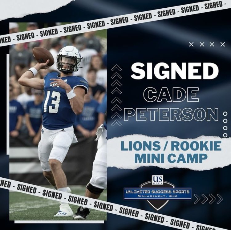 So excited for @cade_peterson10 to get this opportunity at Lions/Rookie Mini Camp! @Lions @LionsPR @TCREsports