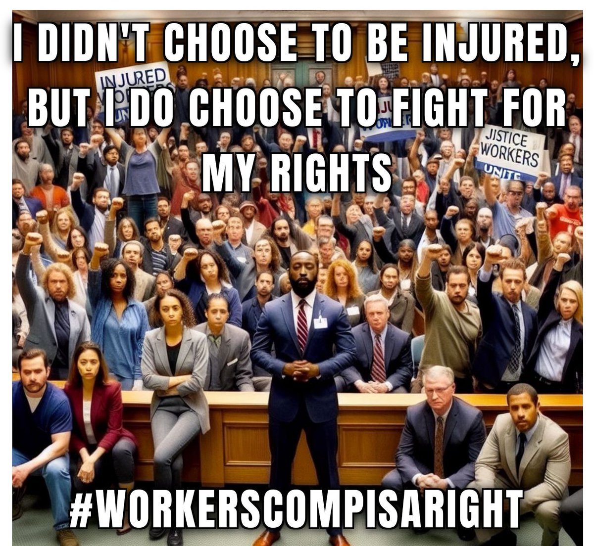 Injured workers: I didn't choose to be injured, but I do choose to fight for my rights! #WorkersCompIsARight 
Let's stand together for justice and fair treatment. #InjuredWorkers #FightForRights