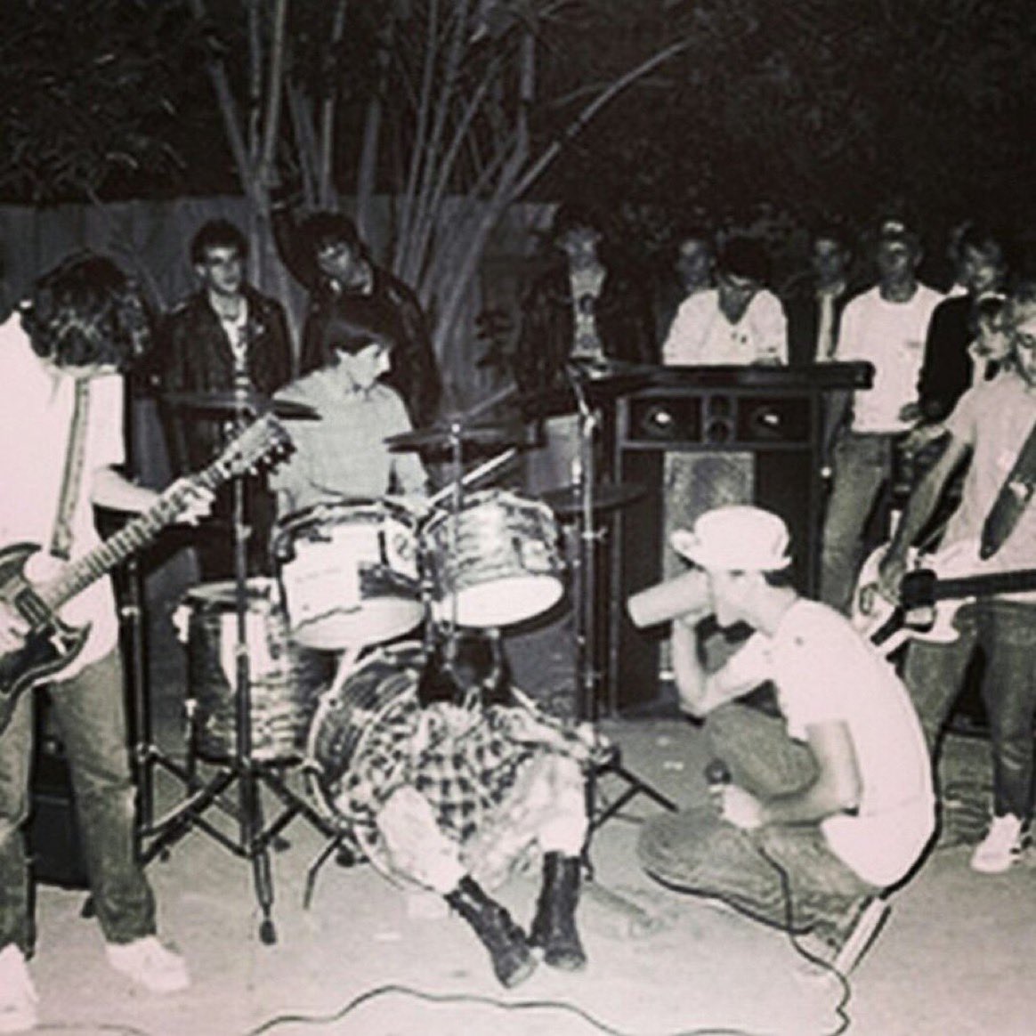 Young Lars Fredrikson in the kick drum at a necros show>>>>>