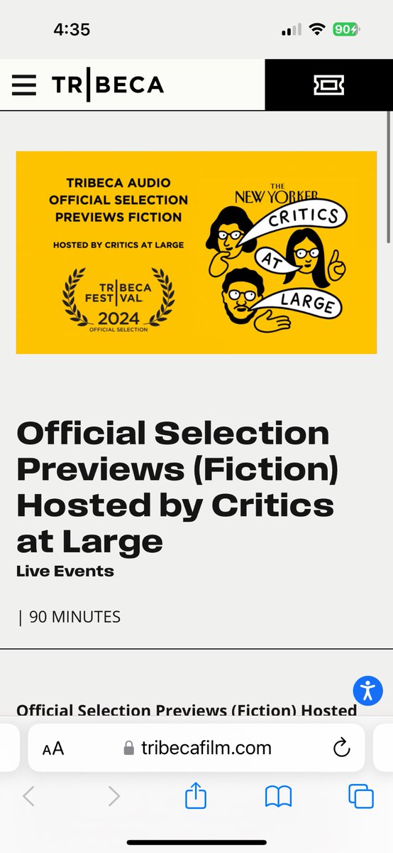 This is so cool. As part of <a href="/TribecaAudio/">Tribeca Audio</a> we will be part of a panel hosted by The New Yorker’s “Critics at Large” pod, which will preview the 2024 Audio Storytelling Fiction Official Selections &amp; interview the creators. Tix on sale Tues! <a href="/firstrodeoaudio/">First Rodeo Audio</a> tribecafilm.com/films/official…