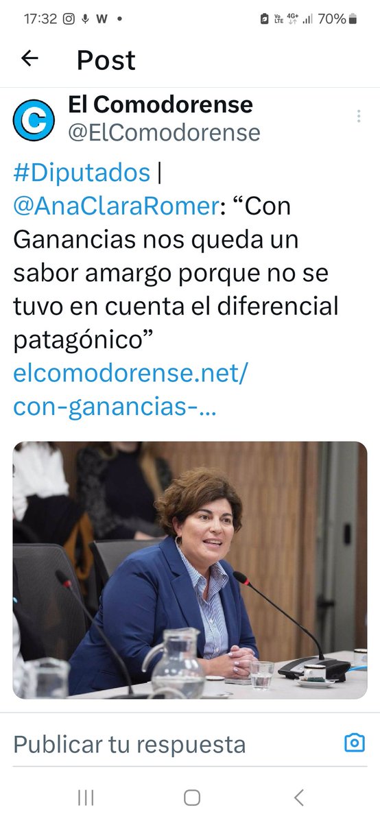 Lo que tiene que hacer es votar en contra y se le cura el 'sabor amargo'; de lo contrario está evidenciando un servilismo funcional al gobierno y contrario a los intereses de los chubutenses que dice representar. Es fácil Sra. Diputada.