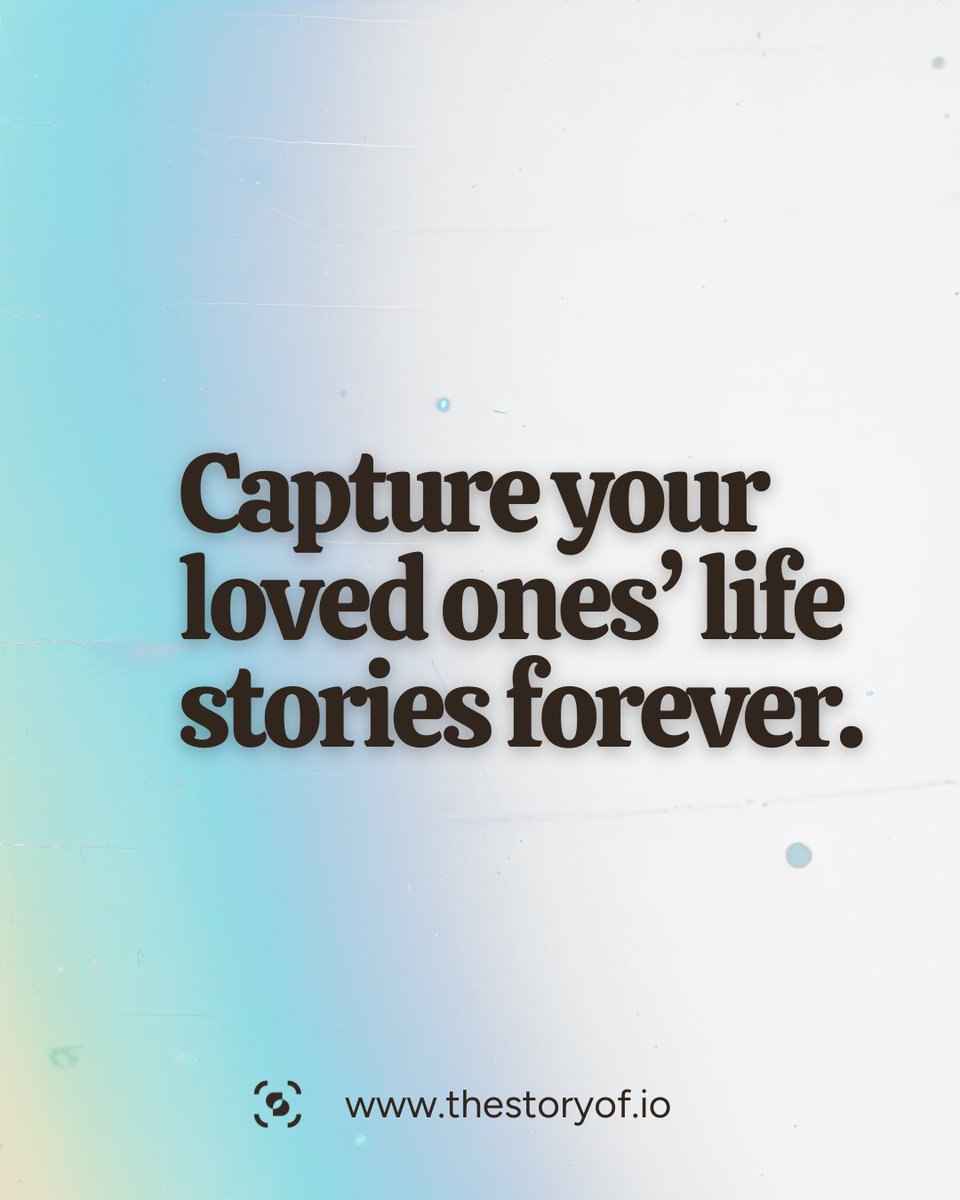 In every wrinkle, a story; in every smile, a chapter. Isn't it time their stories illuminated the world?

#TheStoryOf #CherishedMoments #DigitalLegacy #PreserveYourStory