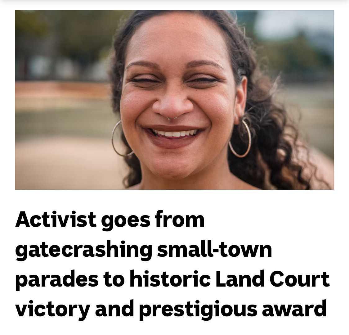 MUST READ story about champion First Nations leader Murrawah Johnson winning a prestigious award for kicking Clive Palmers butt amongst a decade of achievements. abc.net.au/news/2024-04-3…
