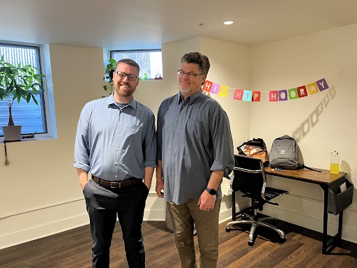 On the day Jonathan and Derek were co-hosting a Zoom conversation, they unintentionally wore the same shirt. Nice job you two!

#matching #twinning #whoworeitbetter #providencenetwork #humor #funny #yougottalaugh
