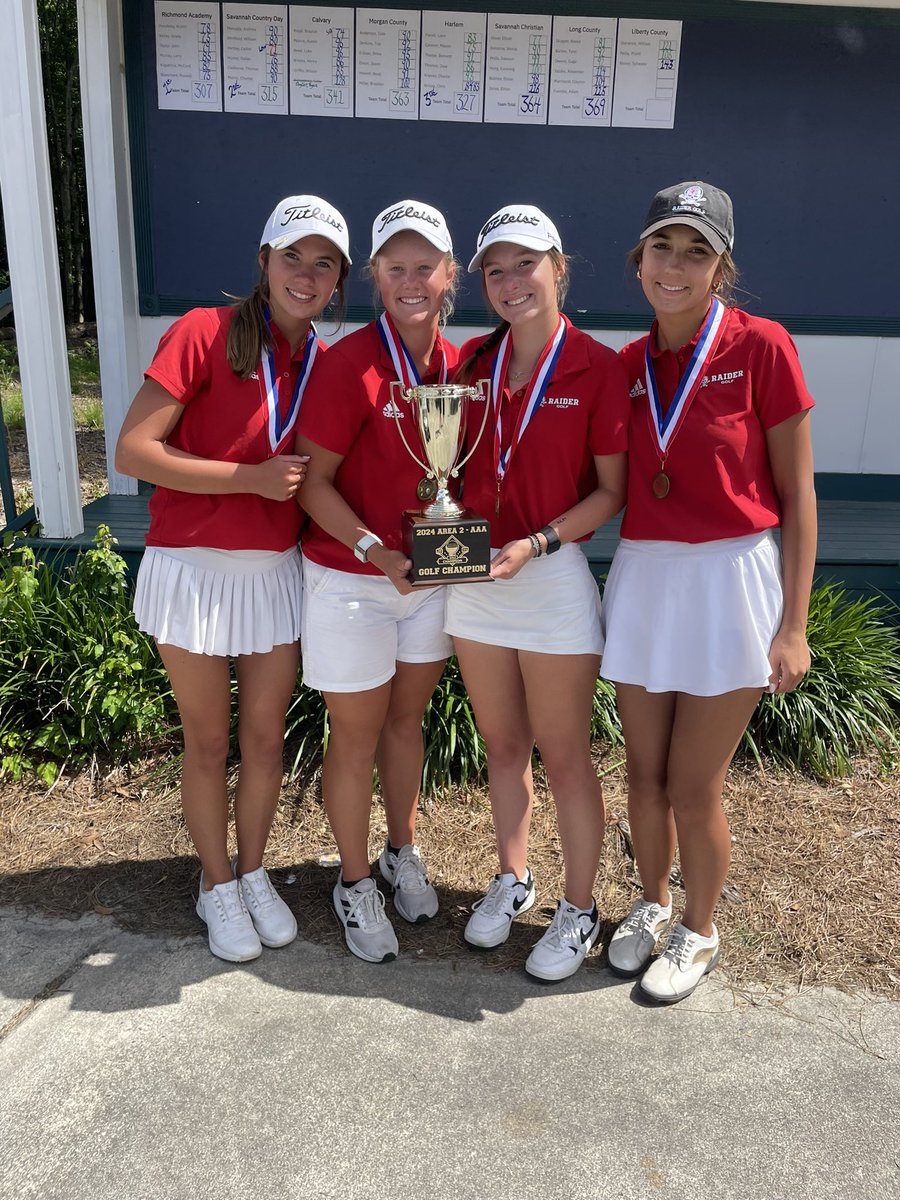 Girls golf wins the area tournament and advances to the GHSA AAA State Championship! Mary Miller was the low medalist of the tournament with a 69!