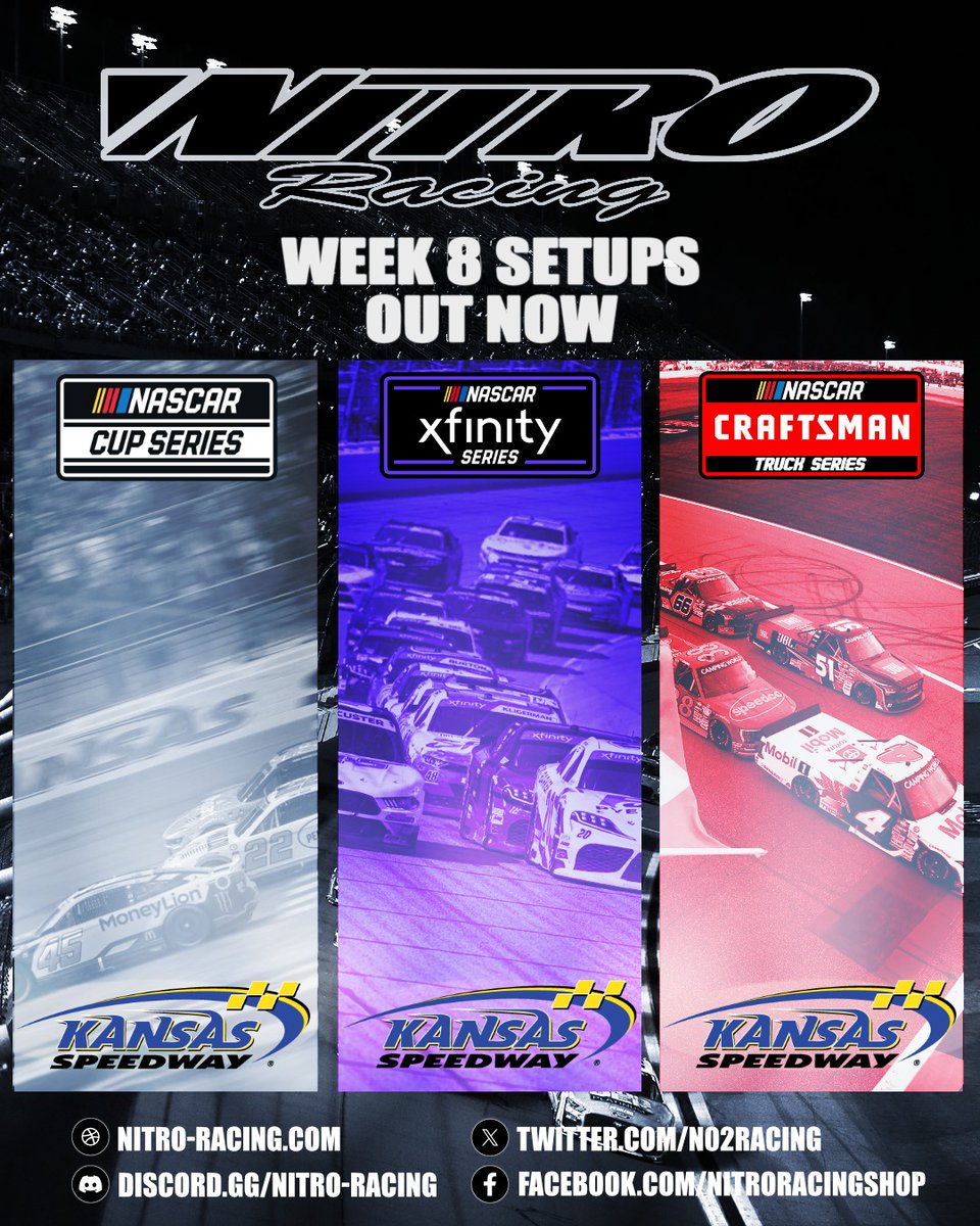 N02Racing's tweet photo. Time to run some walls at Kansas!
Setups out now, get this weeks setups at https://t.co/2jxQePvYUG https://t.co/C4tmjTR7xB