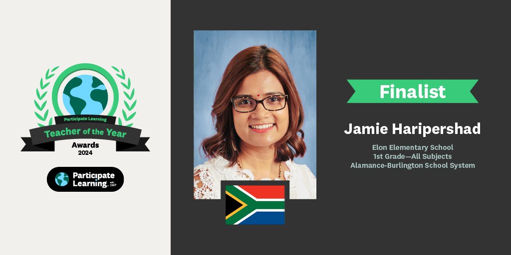 Celebrating #TeacherOfTheYear finalist @jamieaniroodh! 🌟🇿🇦 Jamie is an Ambassador Teacher who brings the world into her @Elonlilphx classroom through virtual exchanges, cultural celebrations, and South African traditions. Her passion for #GlobalEd sparks curiosity in her…