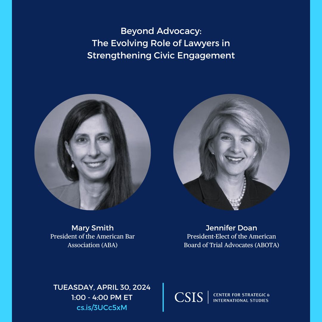 Be part of shaping a democratic future at the @CSIS Civics at Work Summit. Engage with leaders and dive deep into the responsibilities of businesses in sustaining our democracy. In-person reception to follow. 🗓️ April 30 | 📍CSIS & Online Register: csis.org/events/csis-ci…