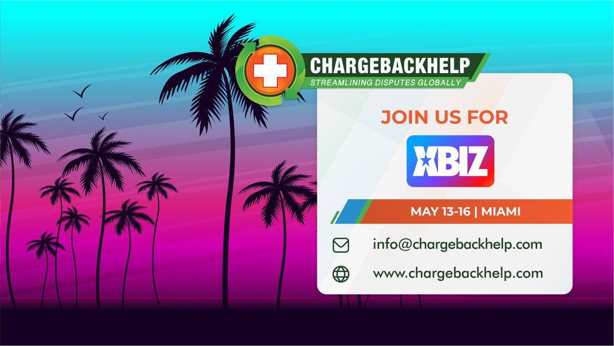 If you’re attending #XbizMiami – and are in search of comprehensive protection against #disputes, #chargebacks, and fraud – then schedule a meeting with the experts at #ChargebackHelp. 

#payments #fraudprevention #networking
