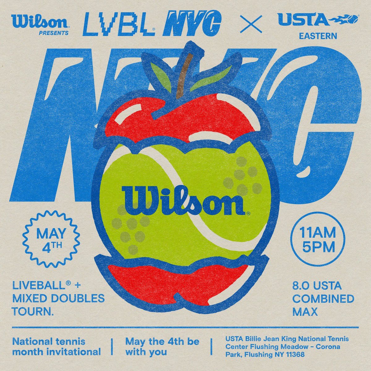 Join us this weekend at the LVBL NYC X @USTA Eastern: National Tennis Month Invitational. 🎾

Prizes on offer from @WilsonTennis and more! 👀

Learn more & sign up for free: lvbl.club/products/lvbl-…