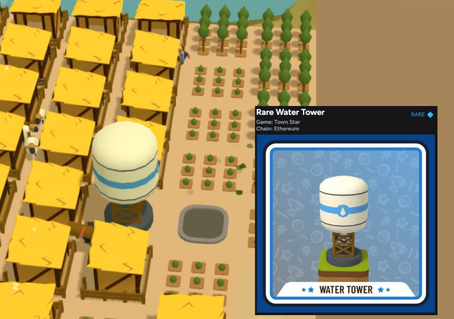 my favourite #CGW #NFT this week is my rare water tower - helps immensely with watering trees and sheep pens when river is too far @CommonGroundWLD