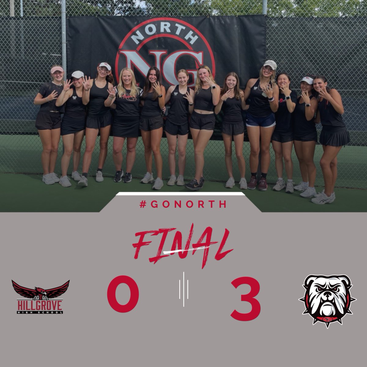 Girls Tennis beats Hillgrove to advance to the Final 4! #GoNorth