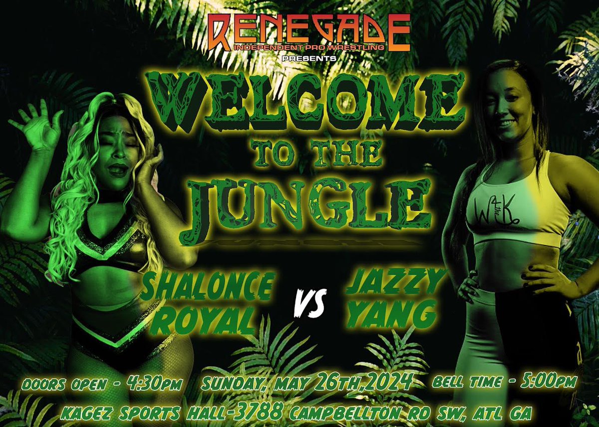 Match Announcement 

Shalonce Royal vs Jazzy Yang 

#atlanta #wrestling #indywrestling #indiewresting  #atl