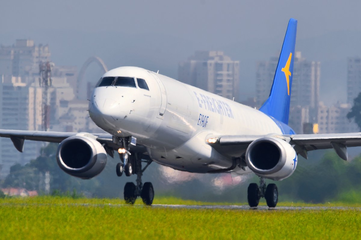 Today's #EmbraerSelection brings you the best views from a very special day, as the first #E190F, a converted jet from passenger transport to freighter (E-Freighter), has successfully completed its first flight in São José dos Campos, Brazil. #WeAreEmbraer #EmbraerStories