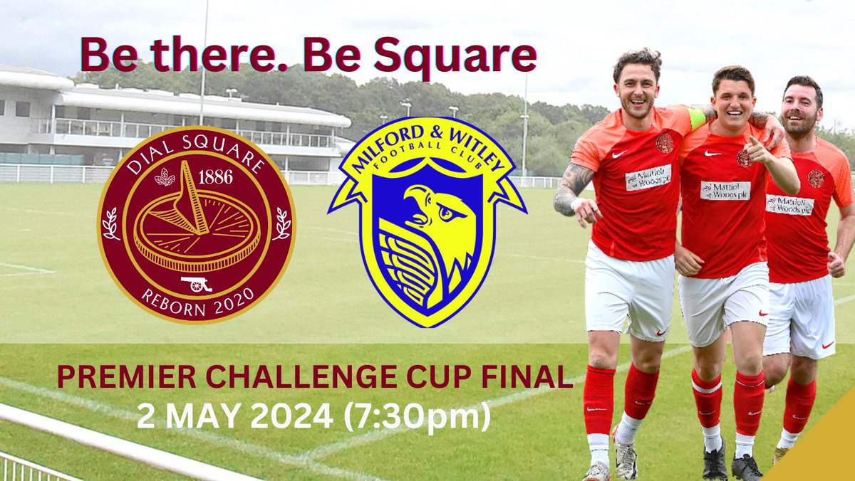 #Dial could achieve the league and cup double on Thursday (2 May) if they beat @milford_witley in the @SurreyWestern Premier Challenge (League) Cup. 

Will you be at #WokingPark for the final game of 2023/24? More information will be available on dialsquarefc.com