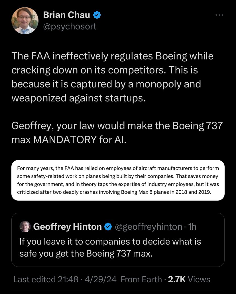 can we all agree that Hinton is washed up idc if the guy is a “godfather of AI” his takes on AI safety and policy are pure trash