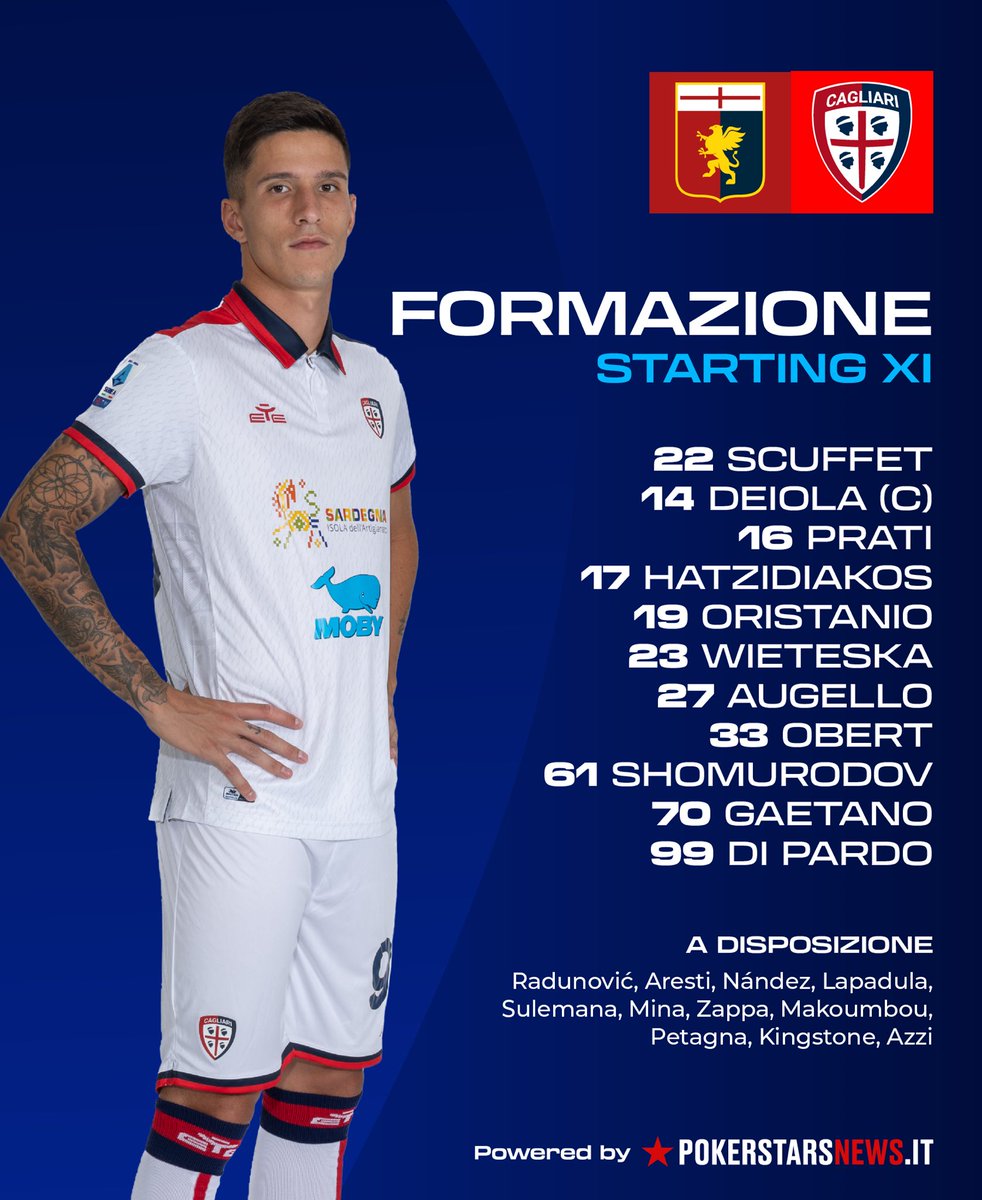 🗺 Serie A 2023/24
📅 Fecha 34
⚽ Genoa   3
      Cagliari 0
🏃 Gianluca Lapadula ingresó en 
      el minuto 46.
🏟 Stadio Luigi Ferraris 
📱 14° con 32 puntos 
🆚️➡ Lecce (04/05)
📷 Cagliari Calcio (prensa)