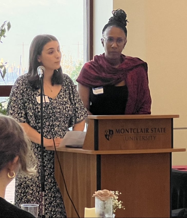 Congrats to Annabelle Kempf for her honorable mention for the WRIT 106 Exemplary Essay Award for her essay “Disenfranchised Grief: Exploring the Complexities of Hidden Sorrow,” presented too by Trina O’ Gorman. #montclairstateuniversity #montclairstate #montclairwritingstudies