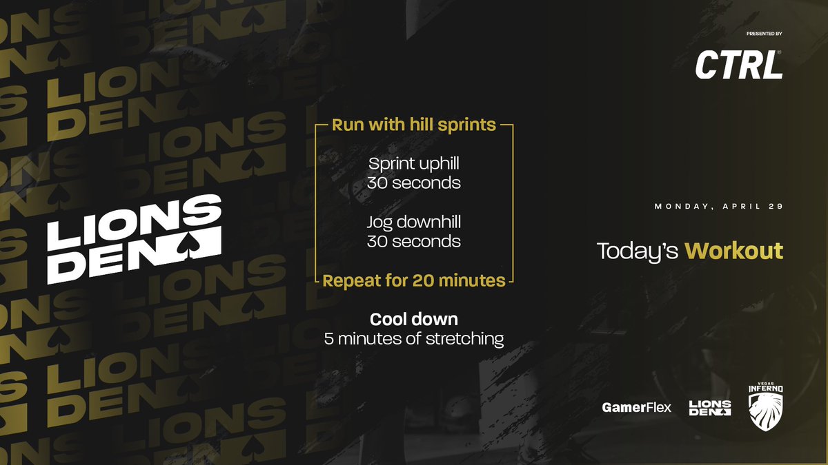 Today's LIONSDEN workout presented by: @DrinkCTRL !!