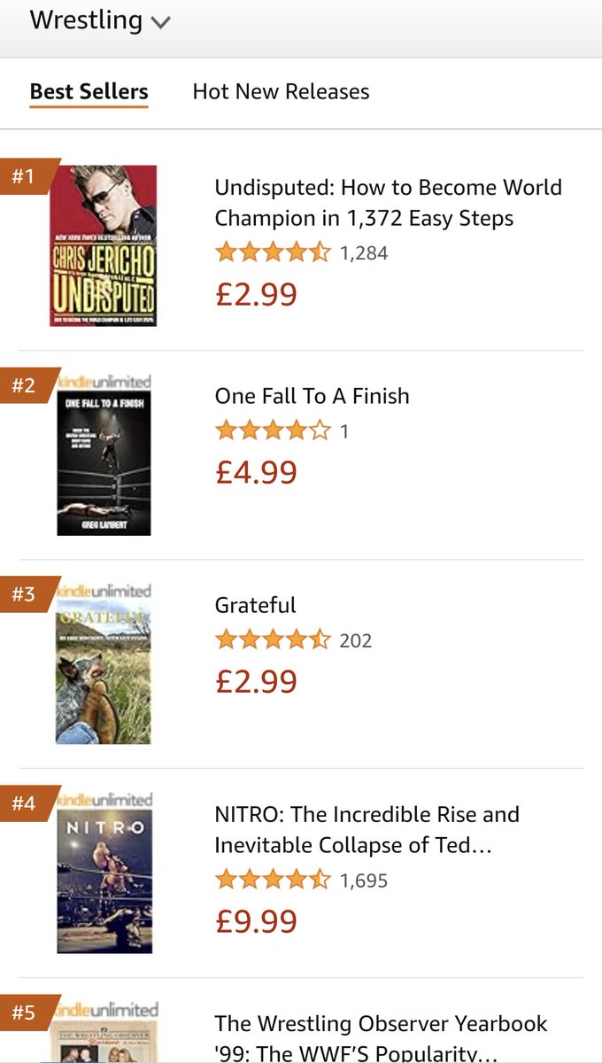 The new book is number 2 wrestling bestseller on Kindle! I'm coming for you Jericho...

Help get One Fall To A Finish to number one. Order here: amzn.eu/d/1gtWDL9
-
#wrestling #britishwrestling #wwe #aew #wrestlingbooks