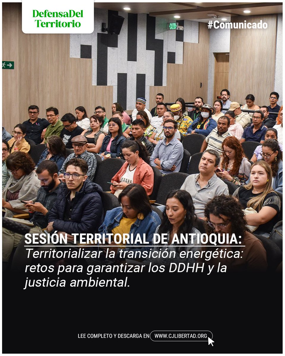 #DefensaDelTerritorio | 🍃En el encuentro convocado por la Mesa por los derechos humanos frente al poder empresarial, que tuvo lugar el pasado 25 de abril de 2024 en la ciudad de Medellín, participaron más de 70 personas de diversas organizaciones a nivel nacional e internacional