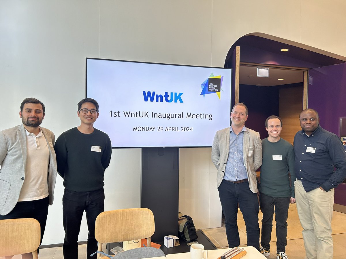 A real pleasure to bring our <a href="/SussexLifeSci/">Sussex Life Sciences</a> @Sussex_Haem group to the inaugural <a href="/UK_Wnt/">Wnt UK</a> signalling meeting at <a href="/TheCrick/">The Francis Crick Institute</a> today. See you in Oxford for WntUK2025.

<a href="/oknsvm/">Okan Sevim</a> <a href="/samuel_olaitans/">Samuel Olaitan</a> <a href="/hyun_park7/">Hyun Park</a> Dr Aaron Goff.

Well done @MeganPayne111 for joining on your maternity leave!