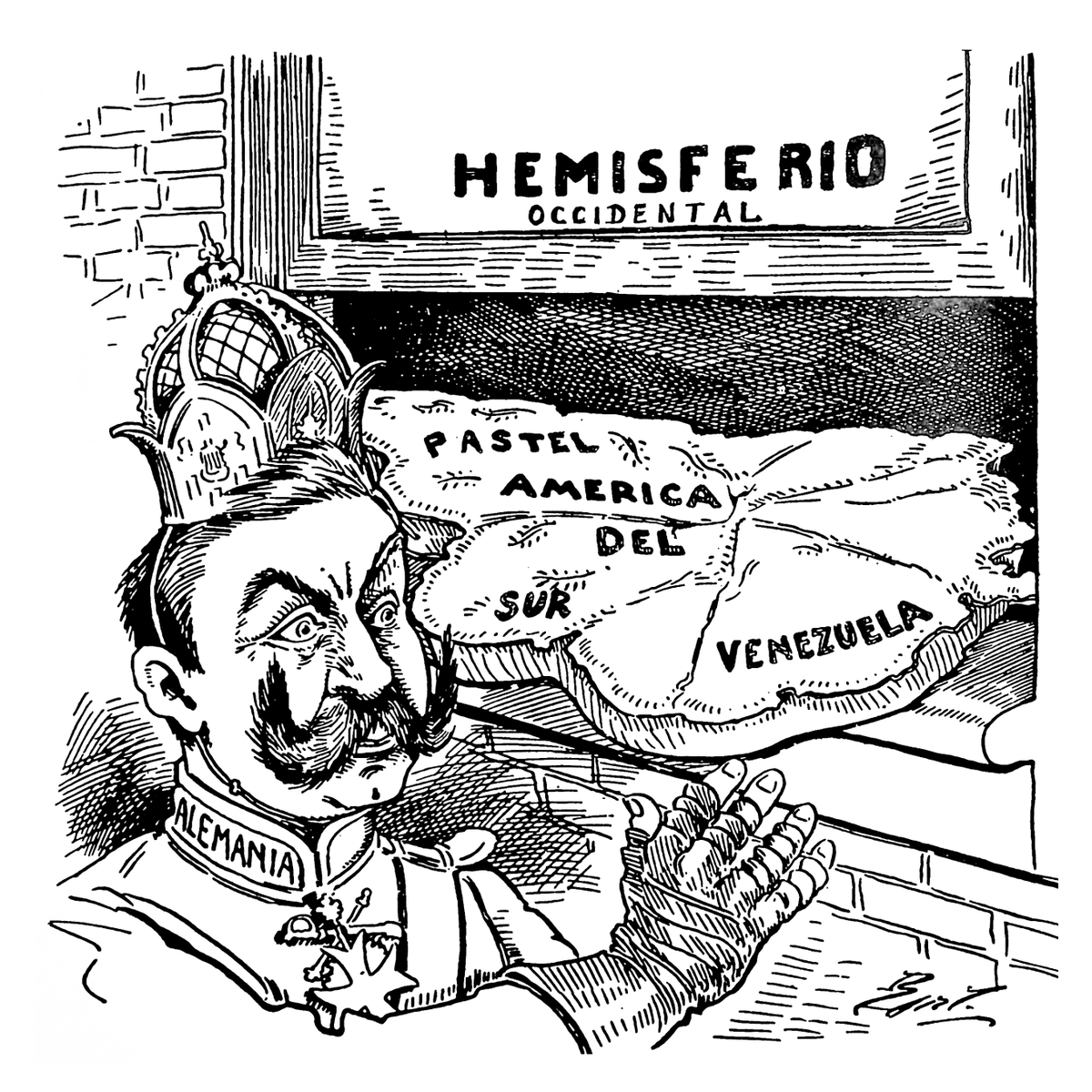 Caricaturas satíricas sobre los incidentes nacionales e internacionales que giraban alrededor del entonces presidente Cipriano Castro como lo fueron el bloqueo naval de 1902, la Revolución Libertadora y la deuda contraída con las compañías extranjeras de Norteamérica y Europa.