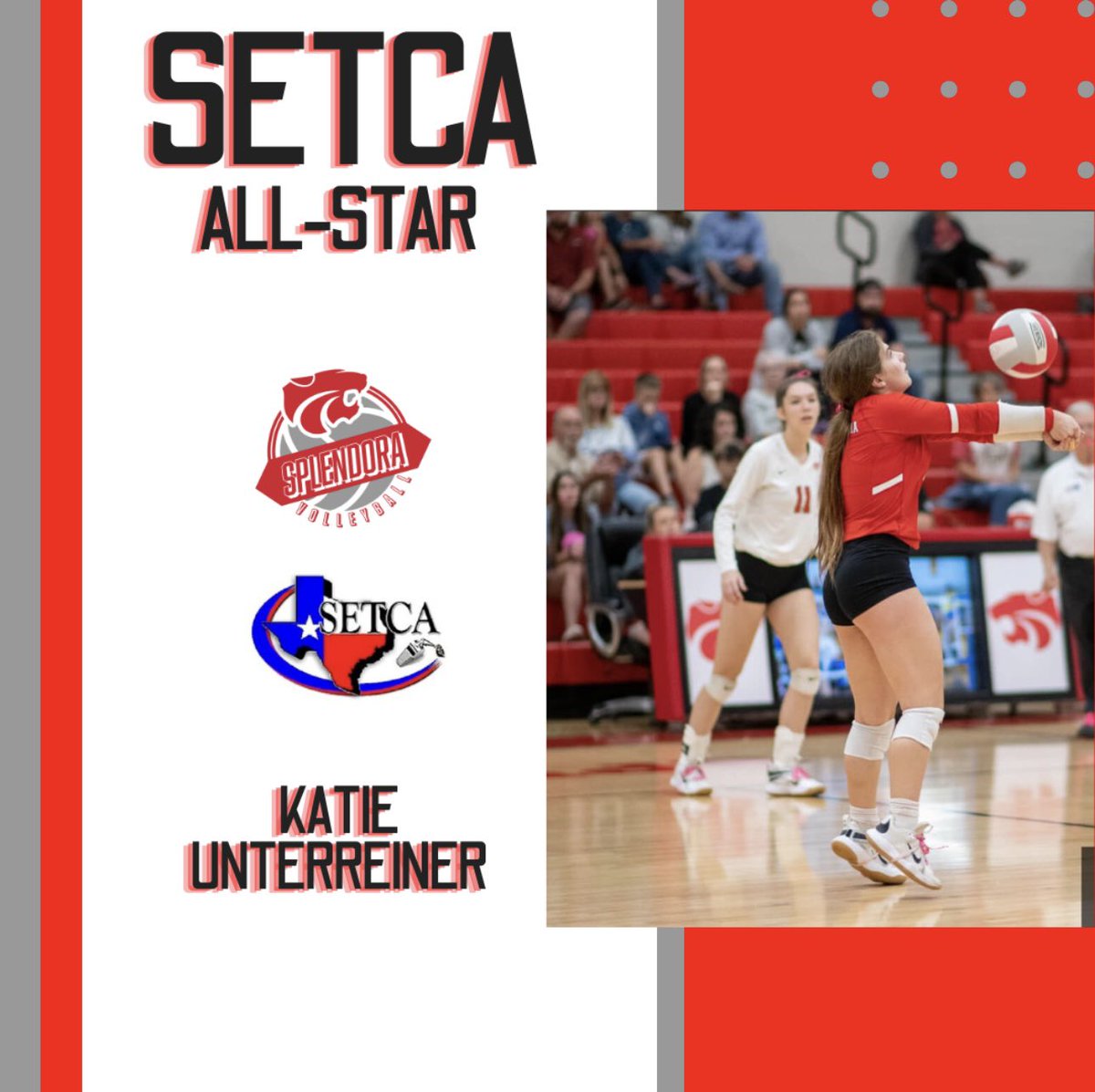Congratulations to Katie Unterreiner for being selected for the SETCA All-Star Team‼️