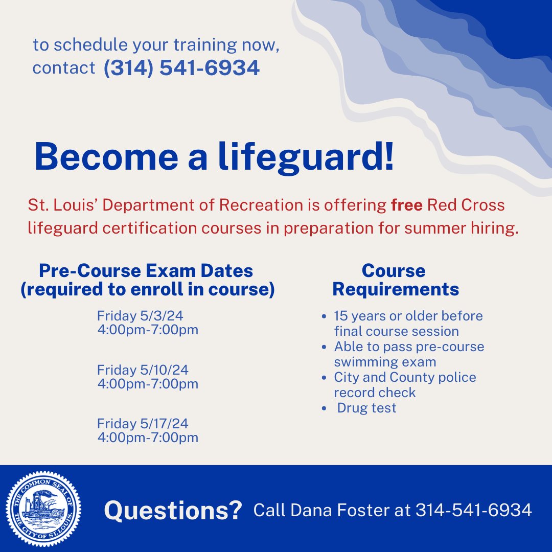 It's not too late to get certified! Take a course with the City of St. Louis today during some of our final dates before the summer starts.