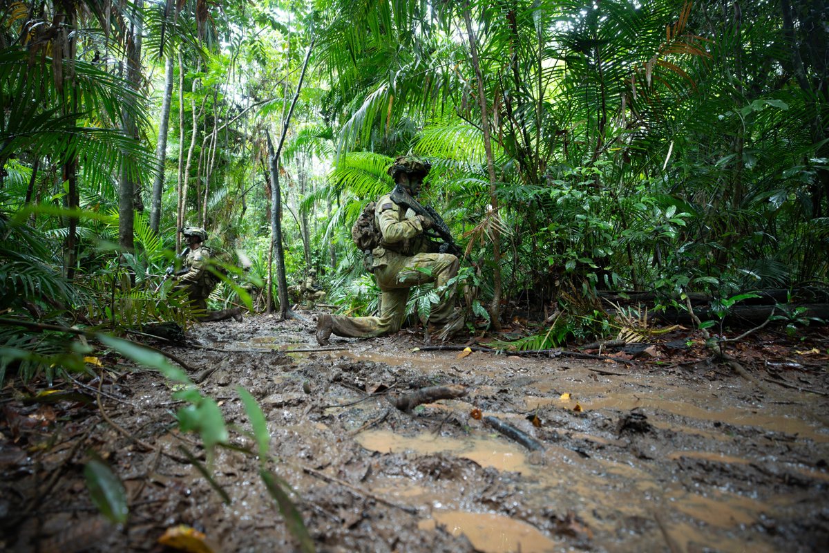 All in a day's work 💪#YourADF & @FANC_Officiel were challenged with jungle conditions & wet weather on Exercise Regional Warfighter. 🇦🇺🇳🇨 completed training serials including coordinated strikes, ambushes & non-combatant evacuation operations at the Tully Training Area in March.