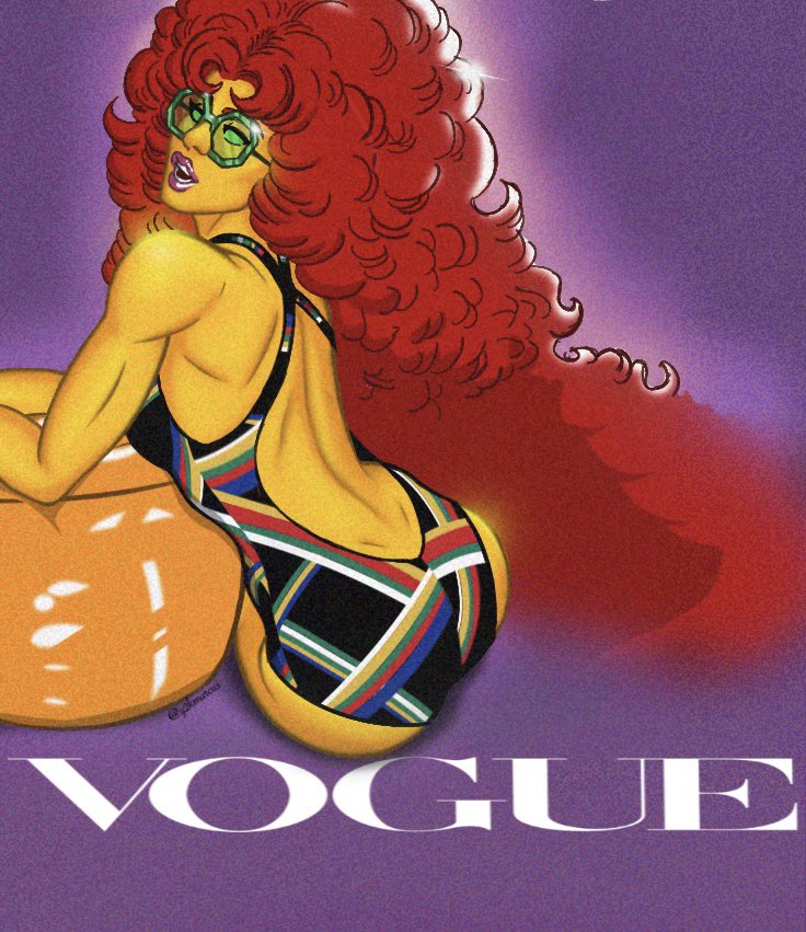 starfire 80s vogue cover sketch🤭