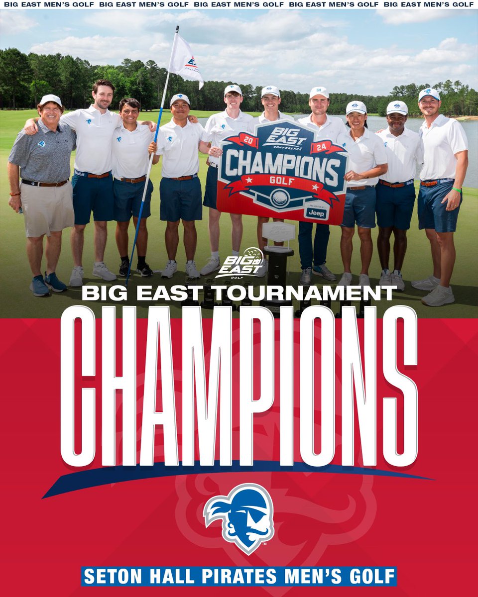 CHAMPS!! 🏆⛳️🏴‍☠️ @SHUMGolf wins their 2nd BIG EAST Championship in 3 years and gets the AQ to the 2024 NCAA Men’s Golf Championship!