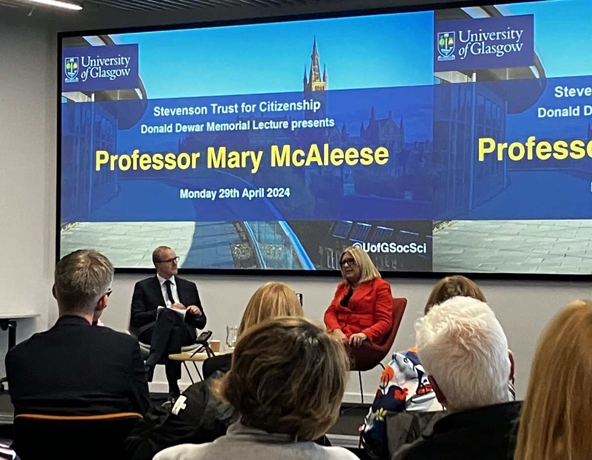 Professor Cara Aitchison (@caracaitchison) on Twitter photo Great āin conversationā Donald Dewar Memorial Lecture with Mary McAleese at <a href="/UofGlasgow/">University of Glasgow</a>
What a day to remember the first First Minister of Scotland!
Liked reference to being āpatiently impatientā: impatient enough to be driven by passion but patient enough to ensure staying power Great āin conversationā Donald Dewar Memorial Lecture with Mary McAleese at <a href="/UofGlasgow/">University of Glasgow</a>
What a day to remember the first First Minister of Scotland!
Liked reference to being āpatiently impatientā: impatient enough to be driven by passion but patient enough to ensure staying power