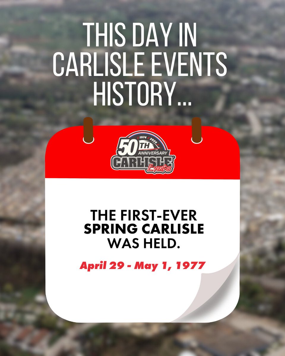 Let's celebrate Carlisle Events' legacy! Today marks the anniversary of the very first Spring Carlisle event, held from April 29 to May 1, 1977 🎉 It's crazy to think that was 47 years ago! Learn more about the Carlisle Events history at bit.ly/48O78qb ❗